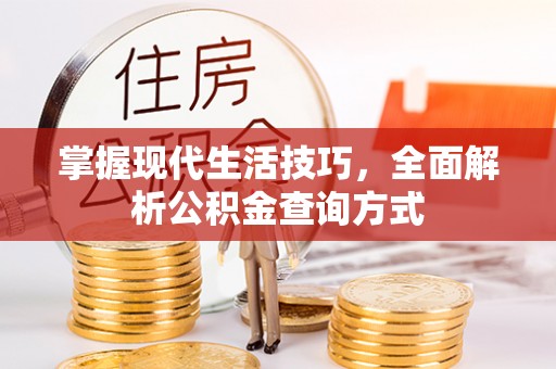 新社掌握现代生活技巧，全面解析公积金查询方式