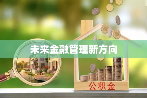 新社未来金融管理新方向
