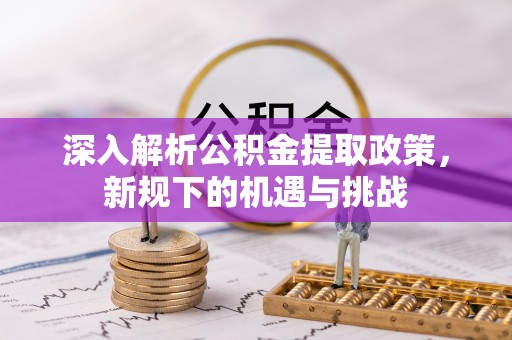 新社深入解析公积金提取政策，新规下的机遇与挑战