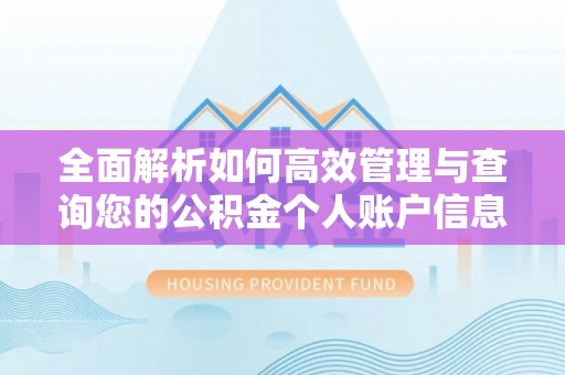 新社全面解析如何高效管理与查询您的公积金个人账户信息