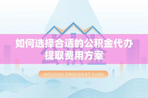 新社如何选择合适的公积金代办提取费用方案