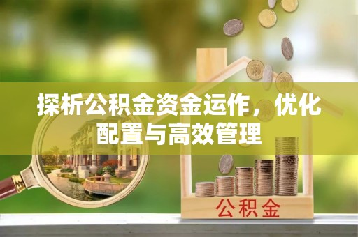 新社探析公积金资金运作，优化配置与高效管理