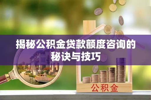 新社揭秘公积金贷款额度咨询的秘诀与技巧