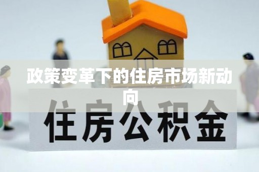 新社政策变革下的住房市场新动向