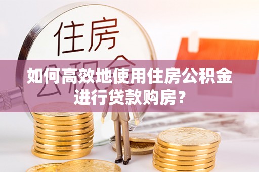 新社如何高效地使用住房公积金进行贷款购房？